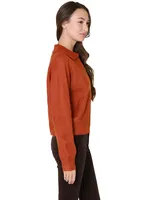 Crescent Robin Polo Sweater Rust