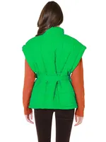 Crescent Lauren Oversized Puffer Vest Green