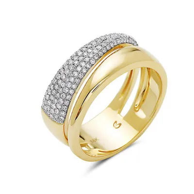 14K Yellow Gold 0.31cttw Diamond Cut Ring