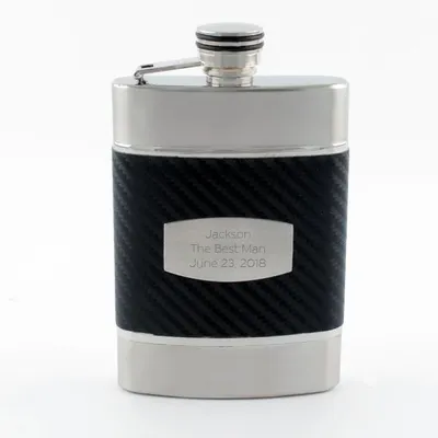 Black Carbon Fibre Wrap Flask
