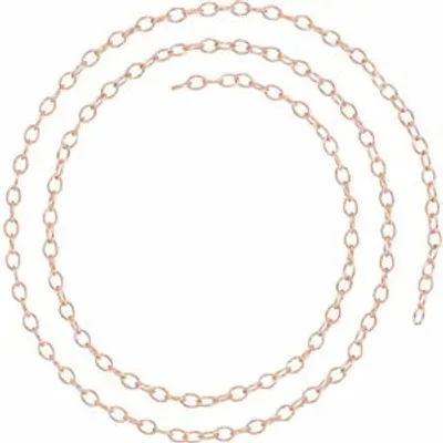 14K Rose Gold 2.5 mm Cable Chain by the Inch - Bracelet / Necklace Anklet Permanent Jewellery