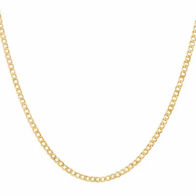 10K Yellow Gold 1.3mm Curb Chain with Spring Clasp