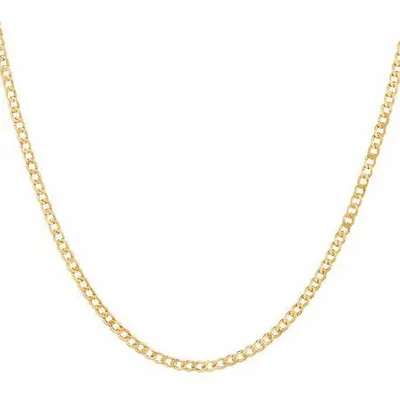 10K Yellow Gold 2.0mm Curb Anklet with Lobster Clasp - 10 Inches