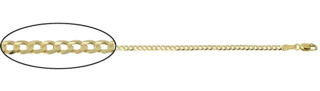 10K Yellow Gold 4.6mm Curb Chain with Lobster Clasp - 26 Inches