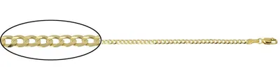 10K Yellow Gold 2.3mm Curb Chain with Lobster Clasp - 22 Inches