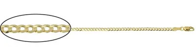 10K Yellow Gold 3.6mm Flat Curb Chain with Lobster Clasp - 20 Inches