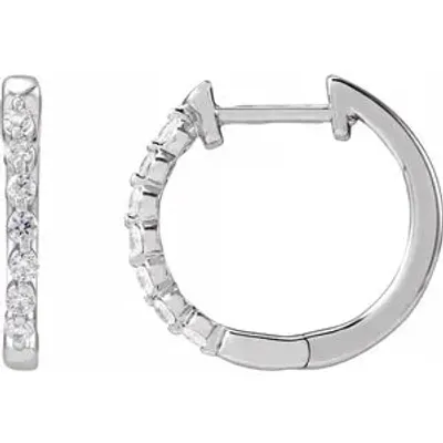 14K Lab-Grown Diamond Hoop Earrings - Gold / Diamonds =