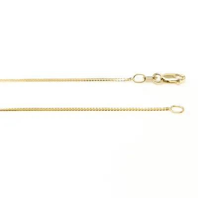 10K Gold Box Chain - 1 mm with Lobster Clasp Various Length