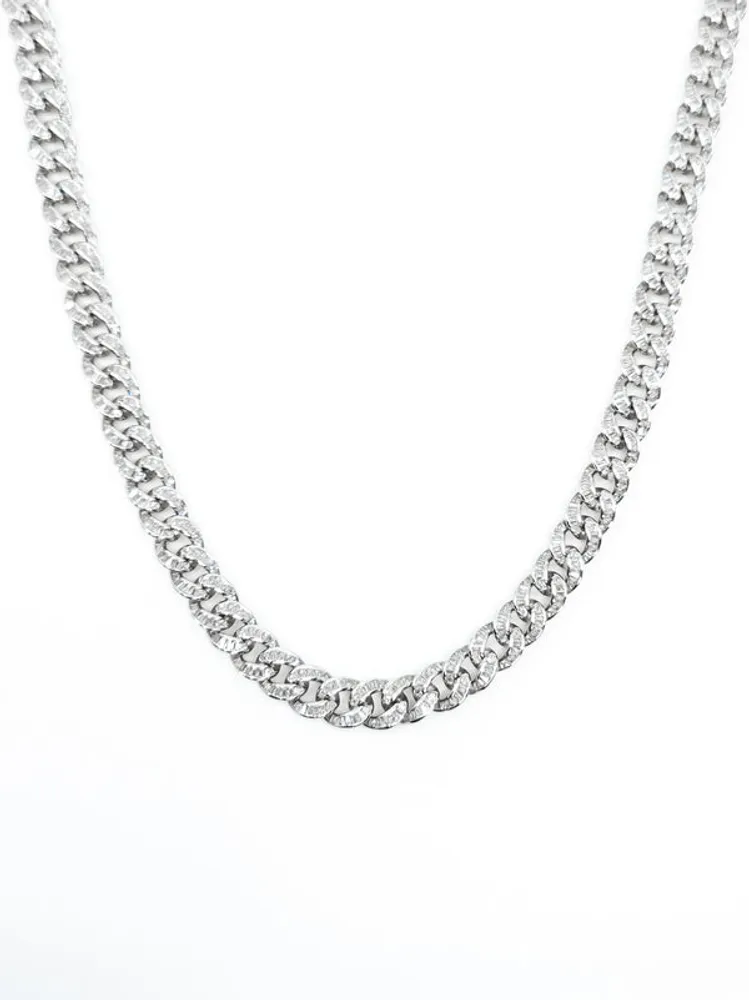 Sterling Silver Baguette CZ Chain