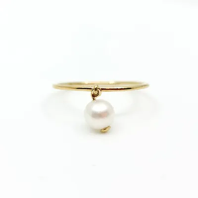 10K Yellow Gold 6.mm Genuine Fresh Water Pearl Ring, size 6.5