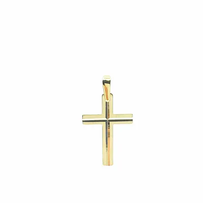 10K Yellow Gold Cross Charm - 19mm x 12mm