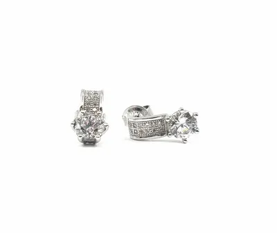 925 Sterling Silver 5.5mm Cubic Zirconia Studs - 13.5mm x 5.5mm