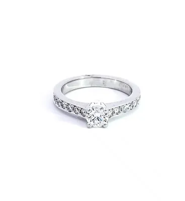 14K White Gold 1.18cttw Diamond Engagement Ring, Size 6.5