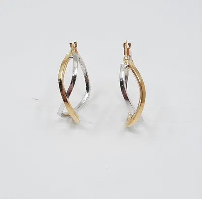 10K Two Tone Earrings