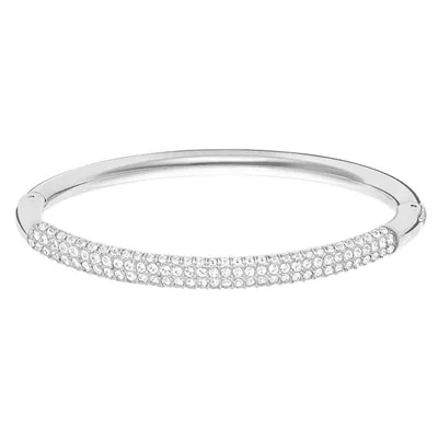 Stone Bangle White, Rhodium Plated - 5032845