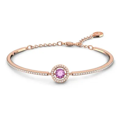 Swarovski Sparkling Dance Bangle Purple, Rose-Gold Tone Plated - 5620554