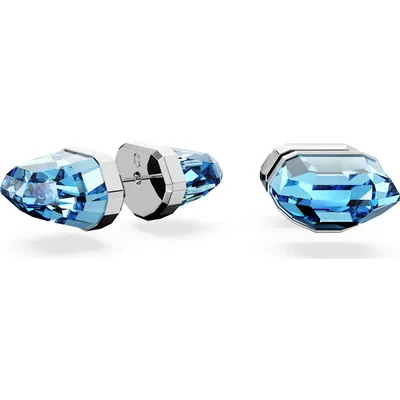 Swarovski Lucent stud earrings, Blue, Rhodium plated 5626606