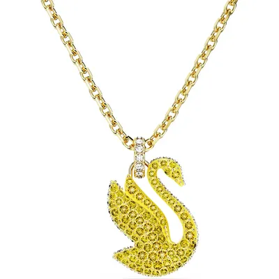 Swarovski Iconic Swan pendant, Swan, Medium, Yellow, Gold-tone plated 5647553