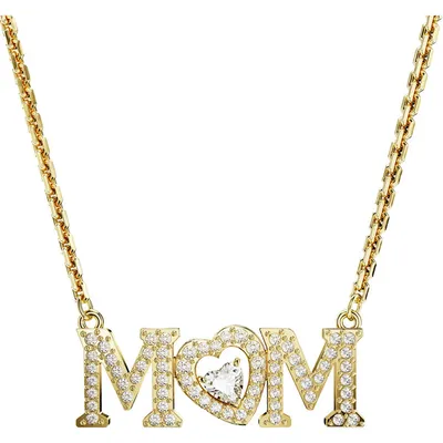 Swarovski Mother’s Day necklace, Heart, White, Gold-tone plated 5649933