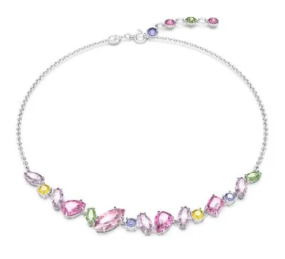 Swarovski Gema necklace, Mixed cuts, Multicolored, Rhodium plated - 5658398