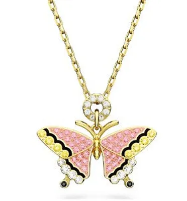 Swarovski Idyllia pendant, Butterfly, Multicolored, Gold-tone plated - 5658857