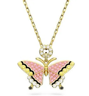 TRACKING - Swarovski Idyllia pendant, Butterfly, Multicolored, Gold-tone plated - 5658857
