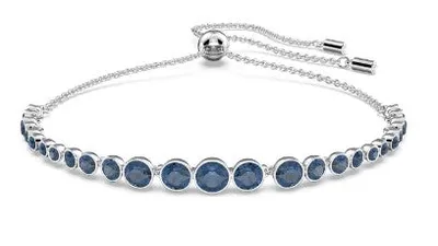 TRACKING - Swarovski Emily bracelet, Mixed round cuts, Blue, Rhodium plated - 5663394