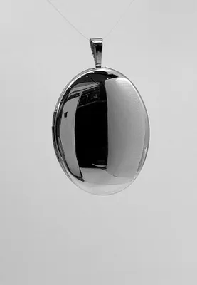 925 Sterling Silver Brushed/Polished Oval Locket - 20mm x 26mm