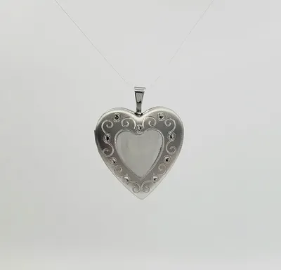 925 Sterling Silver Filigree Design Heart Shaped Locket - 20mm x 22mm