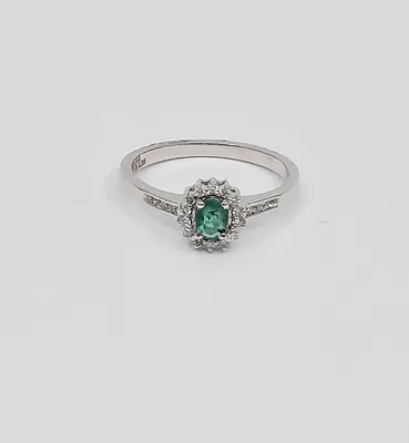 Genuine Emerald & Diamond Ring