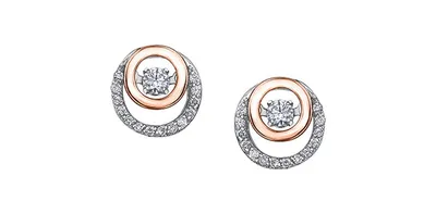 Rose & White Gold Diamond Earrings