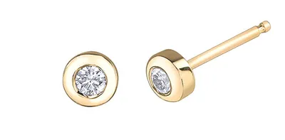 10K Yellow Gold Canadian Diamond Earrings