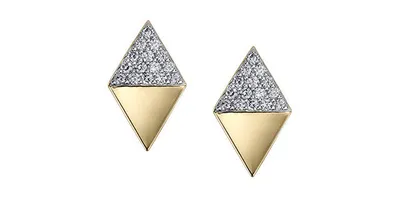 TRACKING - 10K Yellow Gold 0.15cttw Diamond Stud Earrings