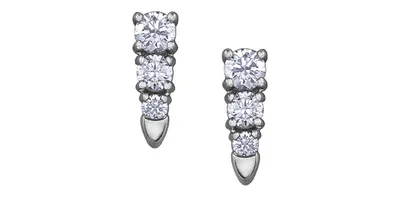 14K White Gold 0.30cttw Canadian Diamond Earrings