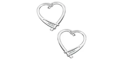 10K White Gold 0.02cttw Diamond Heart Stud Earrings