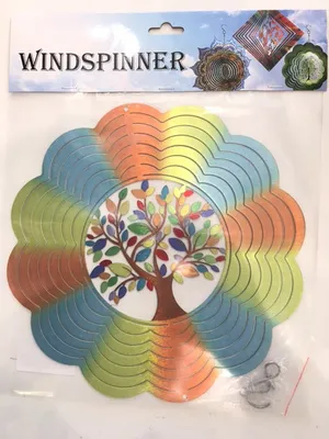 Metal Multi-Colour Tree of Life Wind Spinner