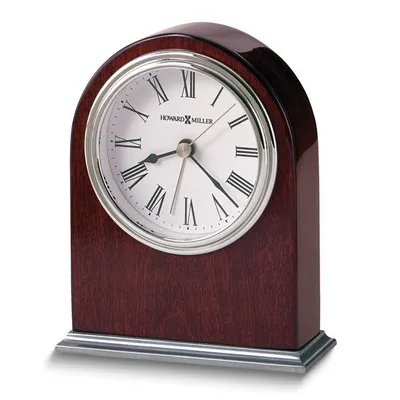 Howard Miller Walker Rosewood and Nickel Finish Quartz Alarm Clock