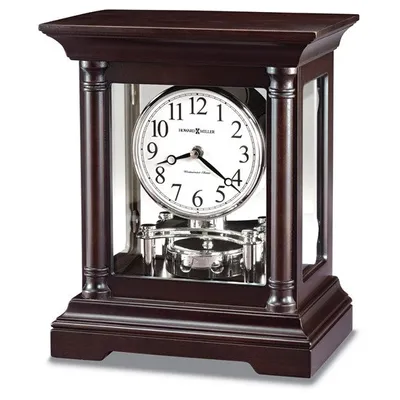 Howard Miller Cassidy Black Coffee Finish Wood Chiming Quartz Mantel Clock