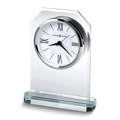 Howard Miller Quincy Beveled Optical Crystal Quartz Alarm Clock