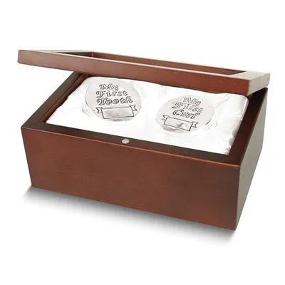 Baby's My First Curl and My First Tooth Silver-plated Keepsake Box Set