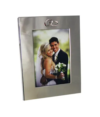 5X7" Silver Plated Frame with Double Ring Icon