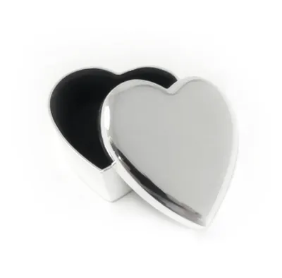 Silver Plated Metal Heart Shaped Keepsake Box