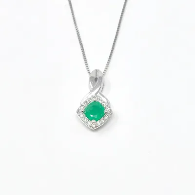 Emerald And Diamond Pendant