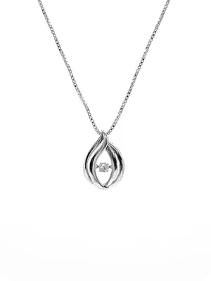 Sterling Silver 0.065cttw Canadian Diamond Necklace, 18"