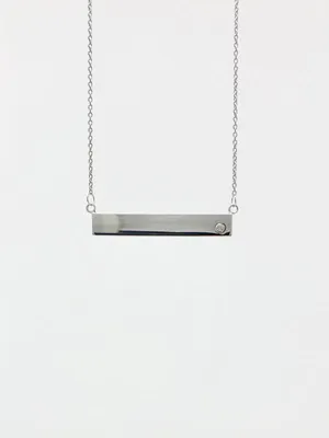 Bar Necklace with Cubic Zirconia