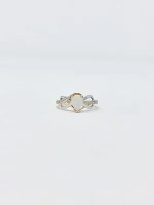 Two Tone Opal and Diamond Ring