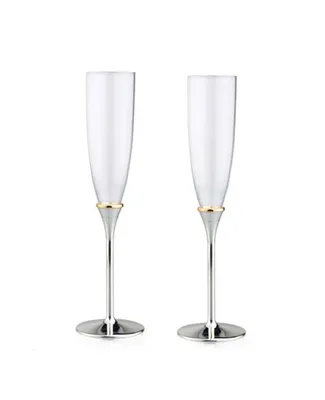 2 Pieces Toasting Flutes with Gold Band