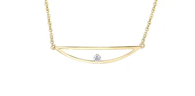 10K Yellow Gold 0.04cttw Canadian Diamond Necklace, 18"