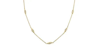 10K Yellow Gold 0.45cttw Diamond Necklace - 20"