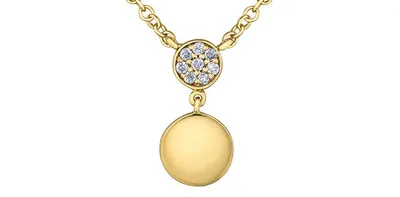 10K Yellow Gold 0.04cttw Diamond Necklace - 18"